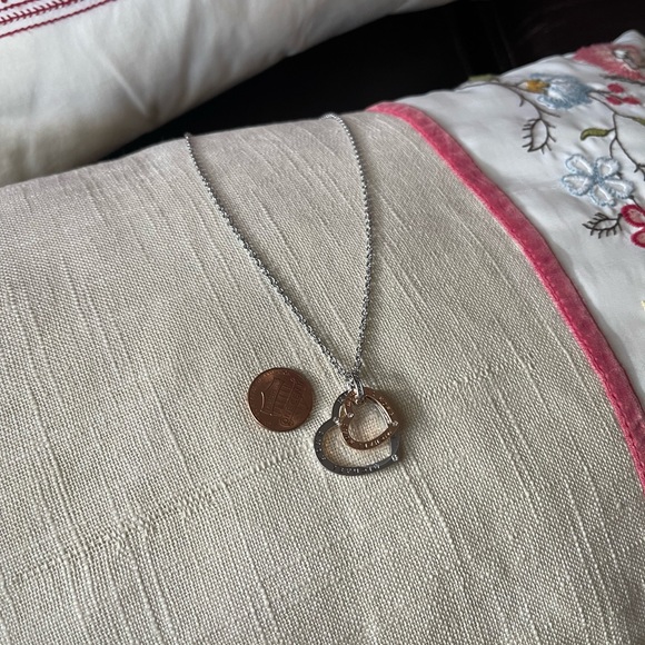 Michael Kors double chain hearts necklace sliver/rose gold tone NWT MKJ7898931 - Picture 7 of 12